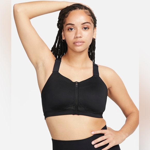 Nike Other - Nike Alpha Women’s High Support Padded Zip-Front Sports Bra Black 2X F-G Cups